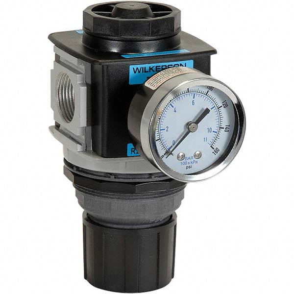 Wilkerson R28-04-F0G0B Compressed Air Regulator: 1/2" NPT, 300 Max psi, Standard