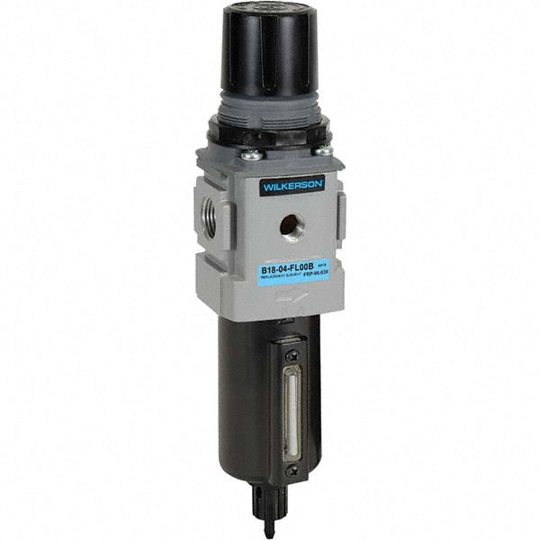 Wilkerson B18-03-FL00B FRL Combination Unit: 3/8 NPT, Compact, 1 Pc Filter/Regulator
