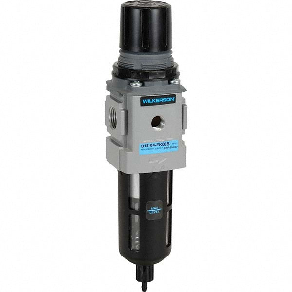 Wilkerson B18-02-FK00B FRL Combination Unit: 1/4 NPT, Compact, 1 Pc Filter/Regulator
