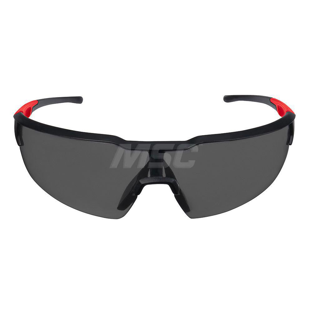 Milwaukee Tool 48-73-2018 Safety Glasses: Anti-Fog & Scratch-Resistant, Plastic, Black Lenses, Half-Framed