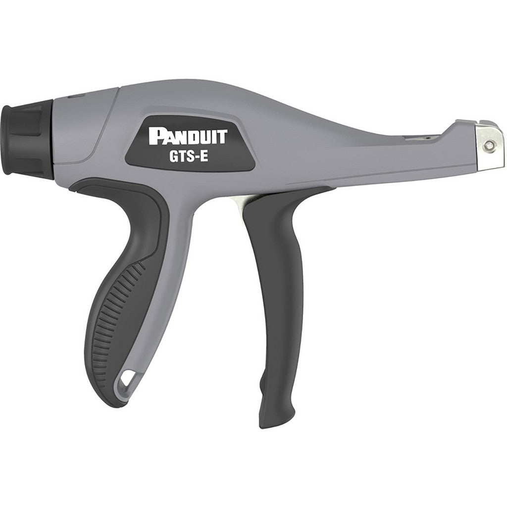 Panduit GTS-E Cable Tie Tools; Tool Type: Pneumatic Cable Tie Hand Tool; Actuation Type: Pneumatic; Tool Material: Plastic; Compatible Cable Material: Nylon; Stainless Steel; Compatible Cable Tie Tensile Strength: 8-50 lb