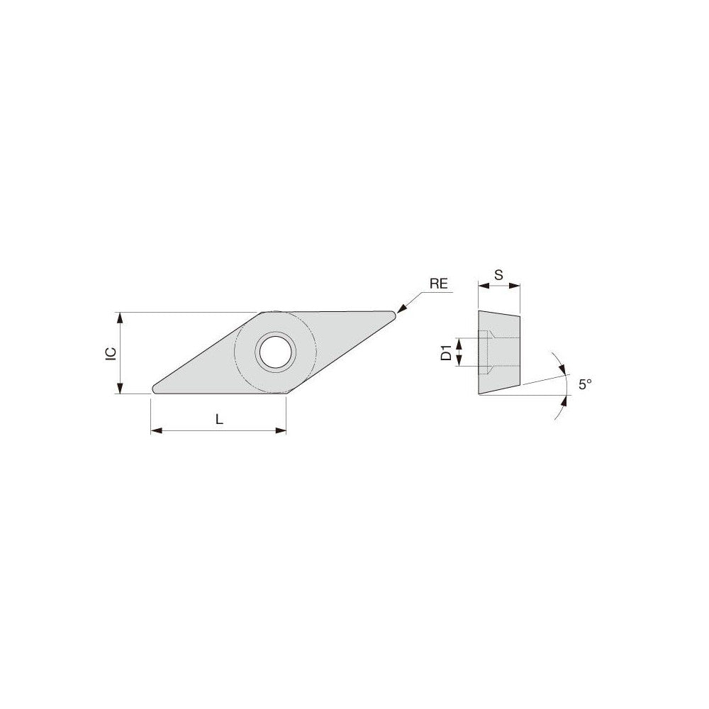 Tungaloy 6775806 Turning Insert: VBMT332PS AH8015, Carbide (Pack of 10)
