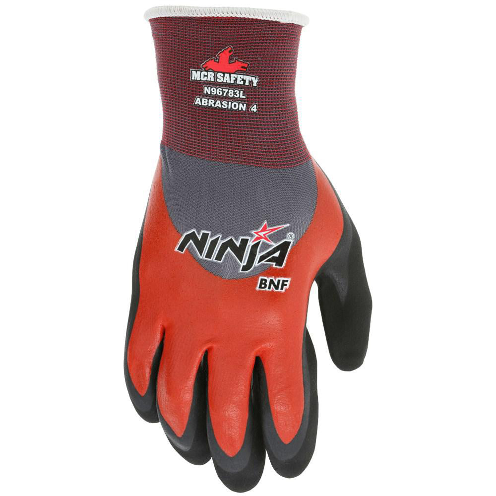 MCR Safety N96783XL Work Gloves: Ninja N96783, Size X-Large, Nitrile-Coated Nylon & Spandex, General Purpose