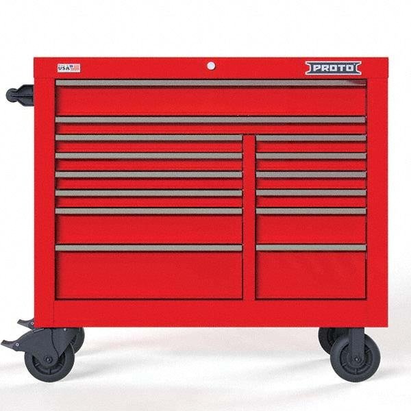 Proto JSTV4239RD14RD Steel Tool Roller Cabinet: 14 Drawers