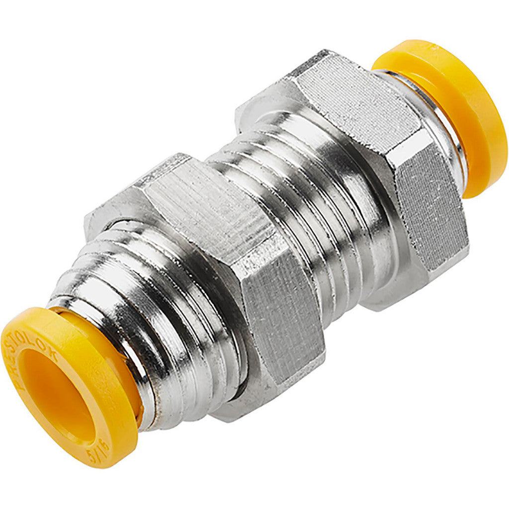 Parker 62PLPBH-8M Push-to-Connect x Push-to-Connect Bulkhead Union: 8 mm Tube OD