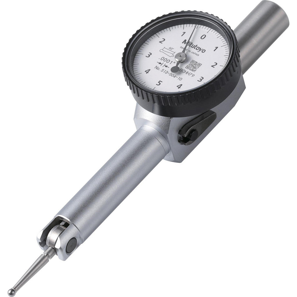 Mitutoyo 513-504-10E Dial Test Indicator: 0.0100" Max, 0-5-0 Dial Reading, 0.000200" Accuracy
