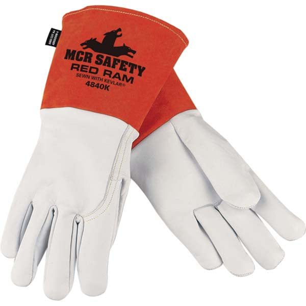MCR Safety 4840KM Welding Gloves: MCR Safety Size Medium, Leather, Pair, for MIG & TIG