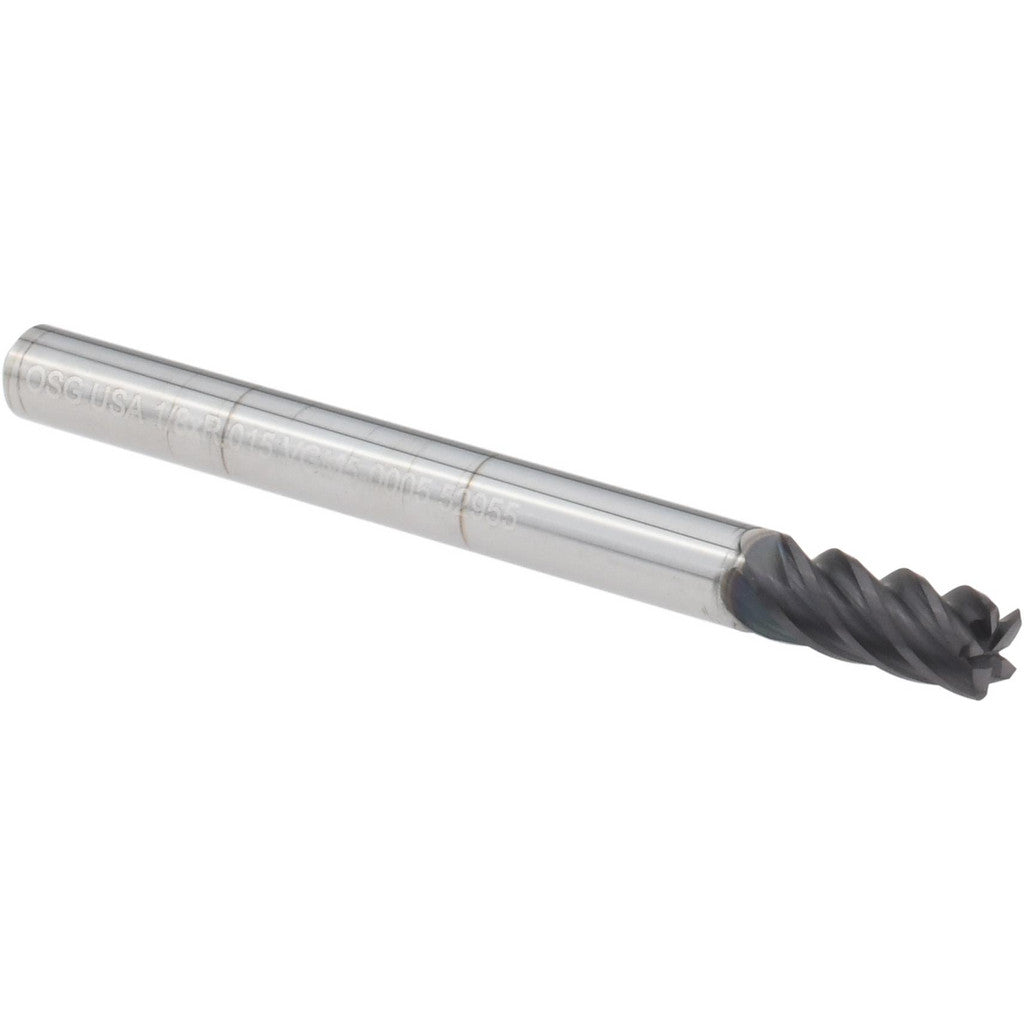 OSG VGM5-0005 Corner Radius End Mill: 1/8" Dia, 1/4" LOC, 0.0150" Corner Radius, 5 Flute, Solid Carbide