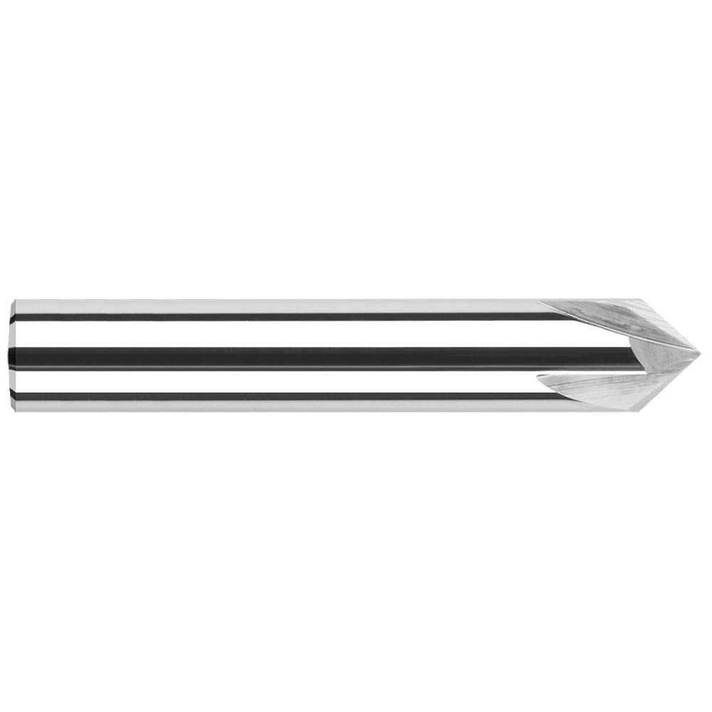 Harvey Tool 878445 Chamfer Mill: 4.00 mm Dia, 4.00 mm Shank Dia, 90 deg, 2 Flute, Solid Carbide, Single End
