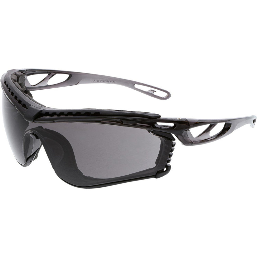 MCR Safety CL512PF Safety Glasses: Anti-Fog, Polycarbonate, Gray Lenses, Full-Framed