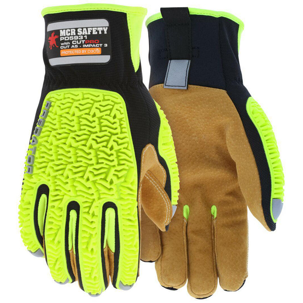 MCR Safety PD5931L Cut, Puncture & Abrasion-Resistant Gloves: Predator PD591, Cut A5, Puncture 4, Abrasion 6, Size Large