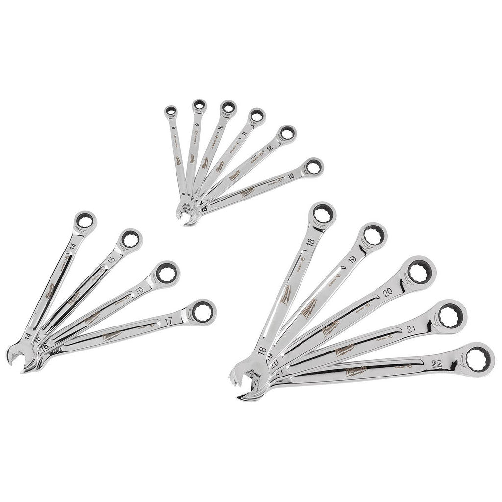 Milwaukee Tool 48-22-9516 Combination Wrench Set: 15 Pc, 8 to 22 mm Wrench, Metric