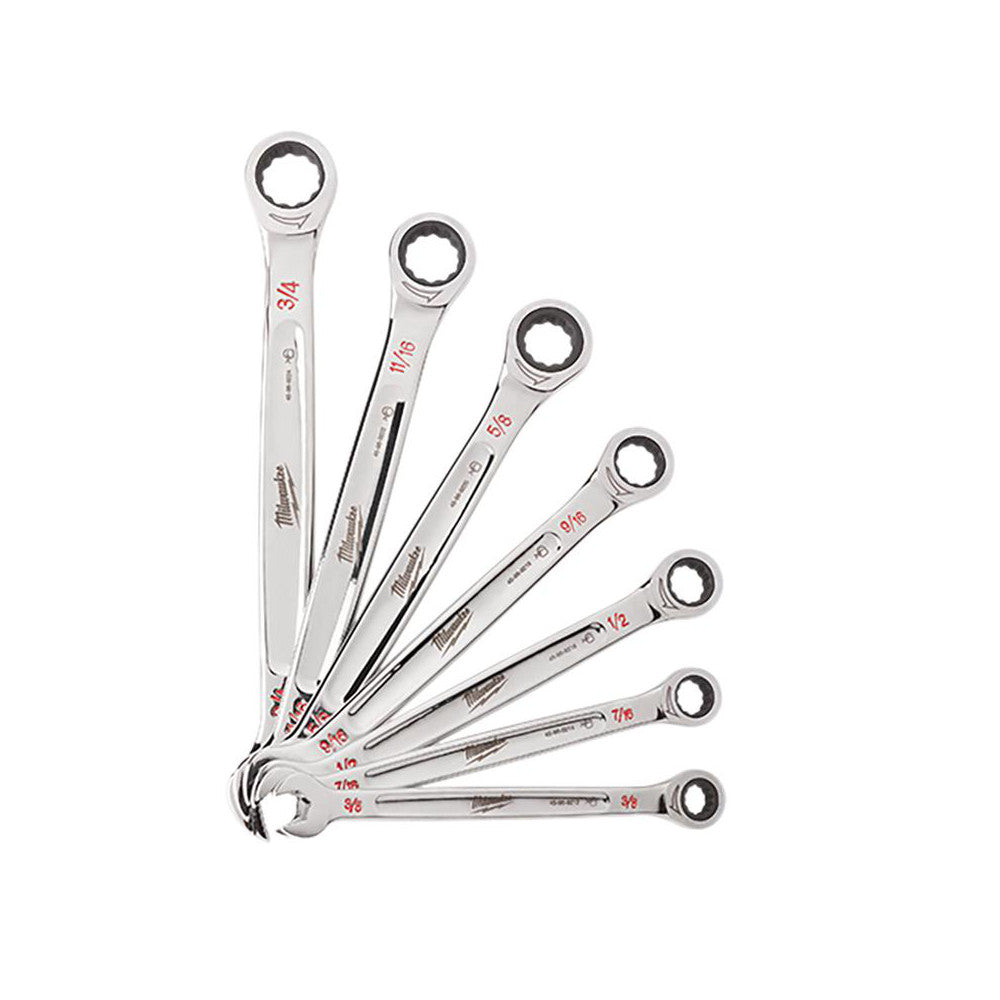 Milwaukee Tool 48-22-9406 7 Pc SAE Ratcheting Combination Wrench Set