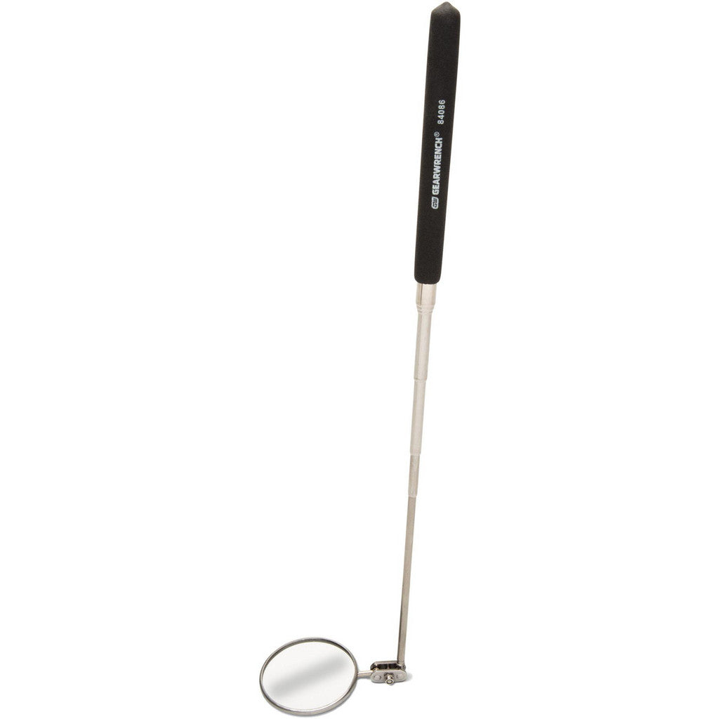 GEARWRENCH 84086 Telescoping Inspection Mirror: Round, Steel Mirror, Steel Handle