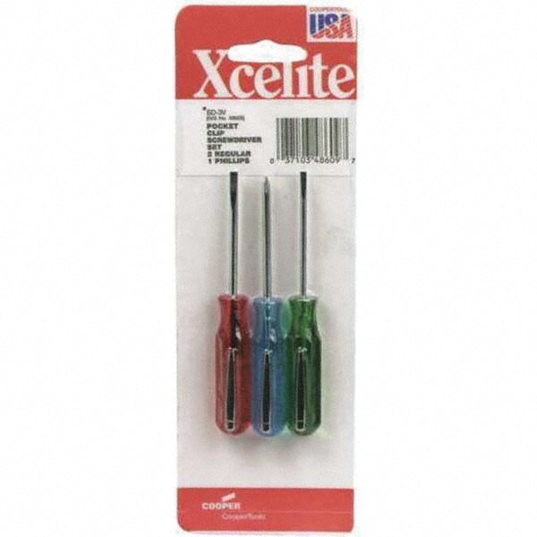 Xcelite SD3VN Screwdriver Set: 3 Pc, Phillips & Slotted