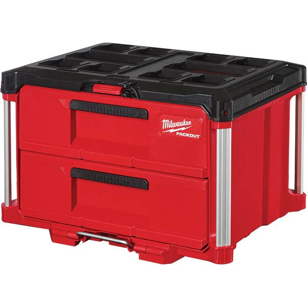 Milwaukee Tool 48-22-8442 PACKOUT 2-Drawer Tool Box: 14.3" High, 16.3" Long, 22.2" Wide