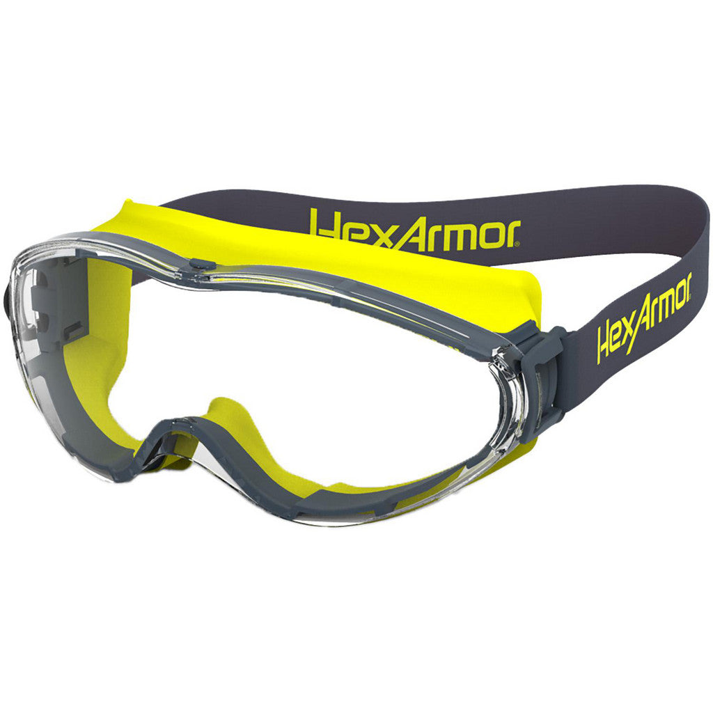HexArmor 12-10007-05 Safety Goggles: Debris, Dust, Liquid & Splash, Clear Polycarbonate Lenses