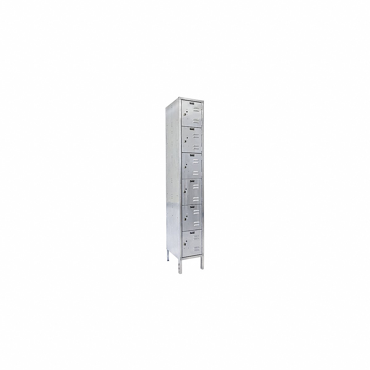 Hallowell Box Locker 6 x 1 Locker Silver 78 x 12 x 18 Assembled (USS1288-6A)