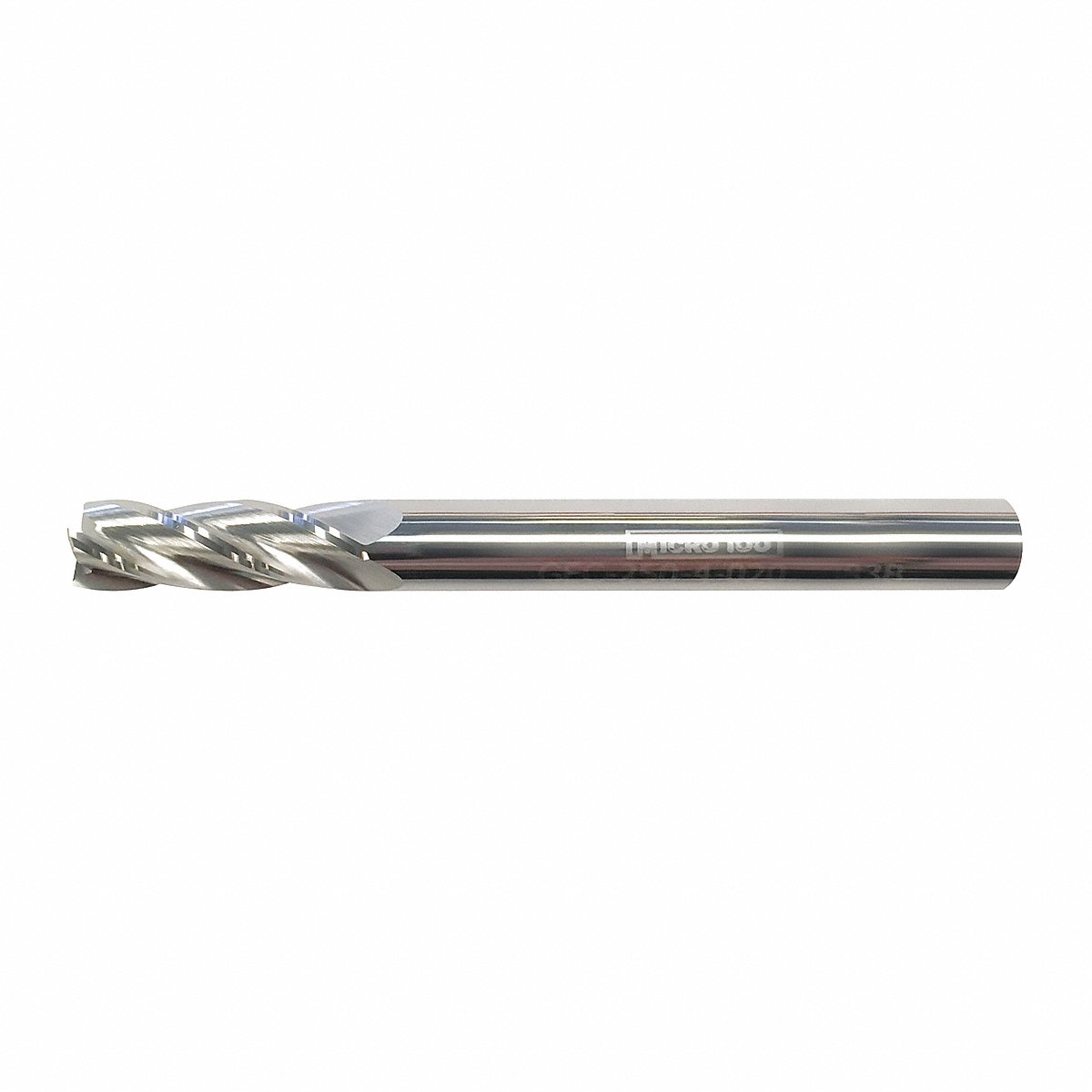 Micro 100 Corner Radius End Mill, 3/8 in Diameter, Carbide, 0.0200 in Radius (GEC-375-4-030X)