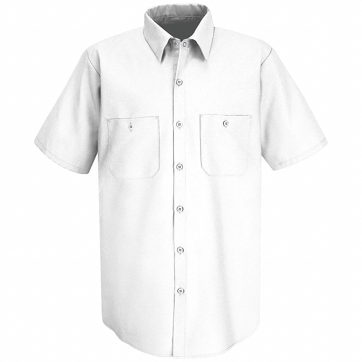 Red Kap K-7993 Short Sleeve Work Shirt, White, 65/35 Poly/Cotton, 2XL (SP24WH Stainless Steel XXL)