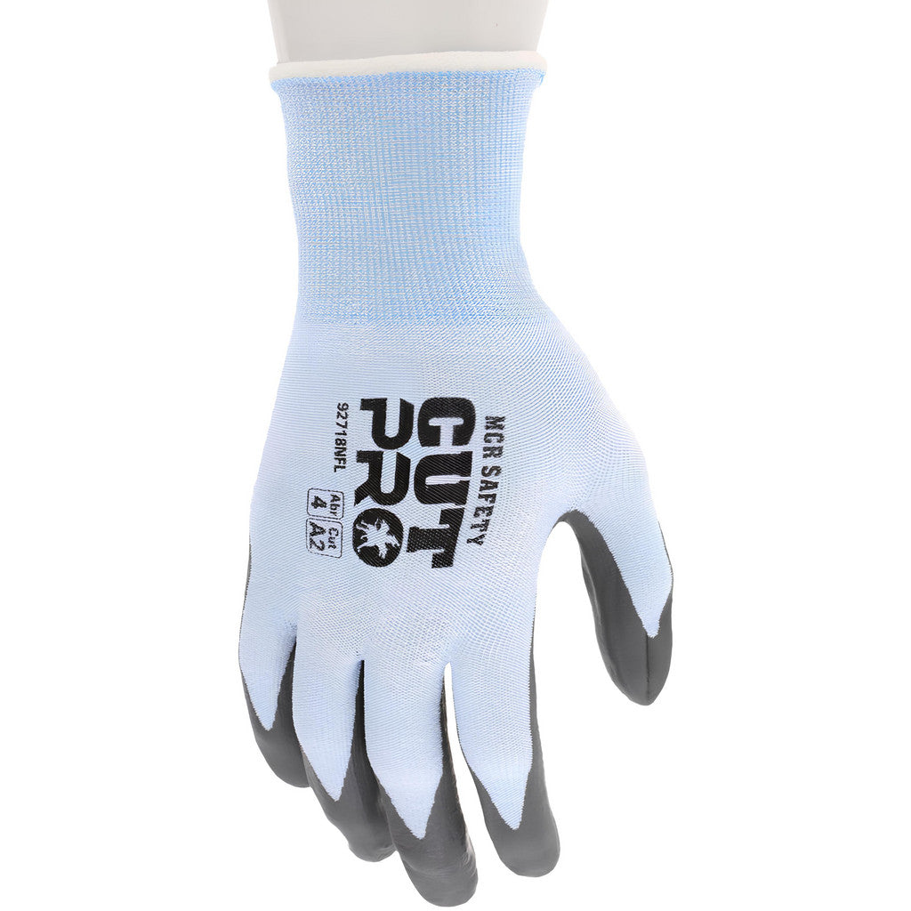 MCR Safety 92718NFM Cut, Puncture & Abrasion-Resistant Gloves: Cut Pro 92718NF, Cut A2, Puncture 3, Abrasion 4, 18 ga, Size Medium