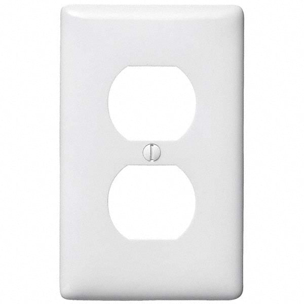 Bryant Electric P8W Wall Plates; Wall Plate Type: Outlet Wall Plates; Wall Plate Configuration: Duplex Outlet; Shape: Rectangle; Wall Plate Size: Standard; Number of Gangs: 1; Overall Length (mm): 4.6300 in; Overall Length (Inch): 4.6300