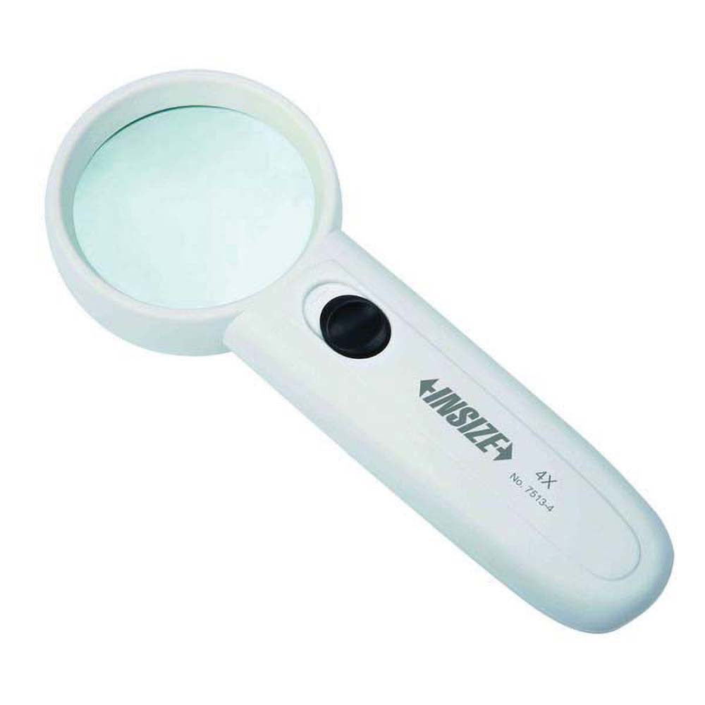 Insize USA LLC 7513-4 Lighted Magnifier: 4x, Round, Glass
