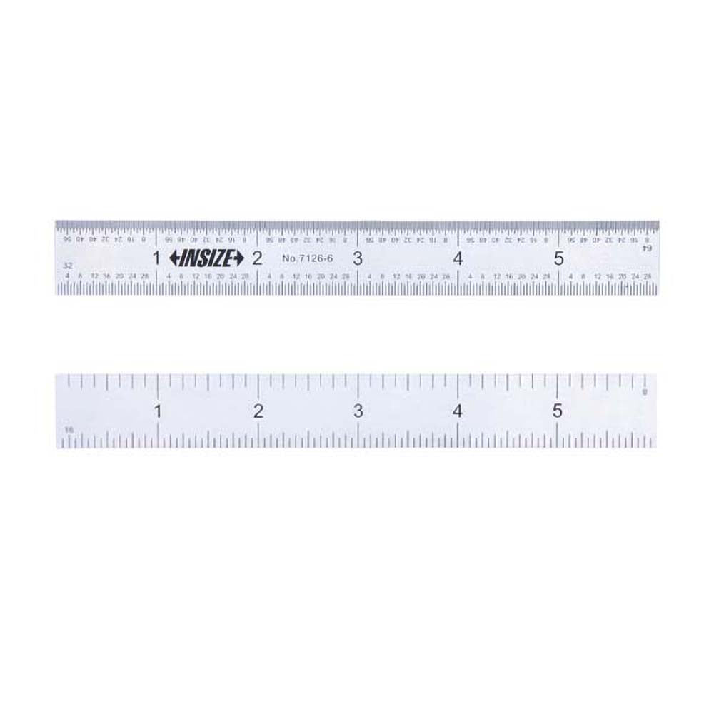 Insize USA LLC 7126-6 Steel Rule: 4R Graduation, Rigid, 3/4" OAW