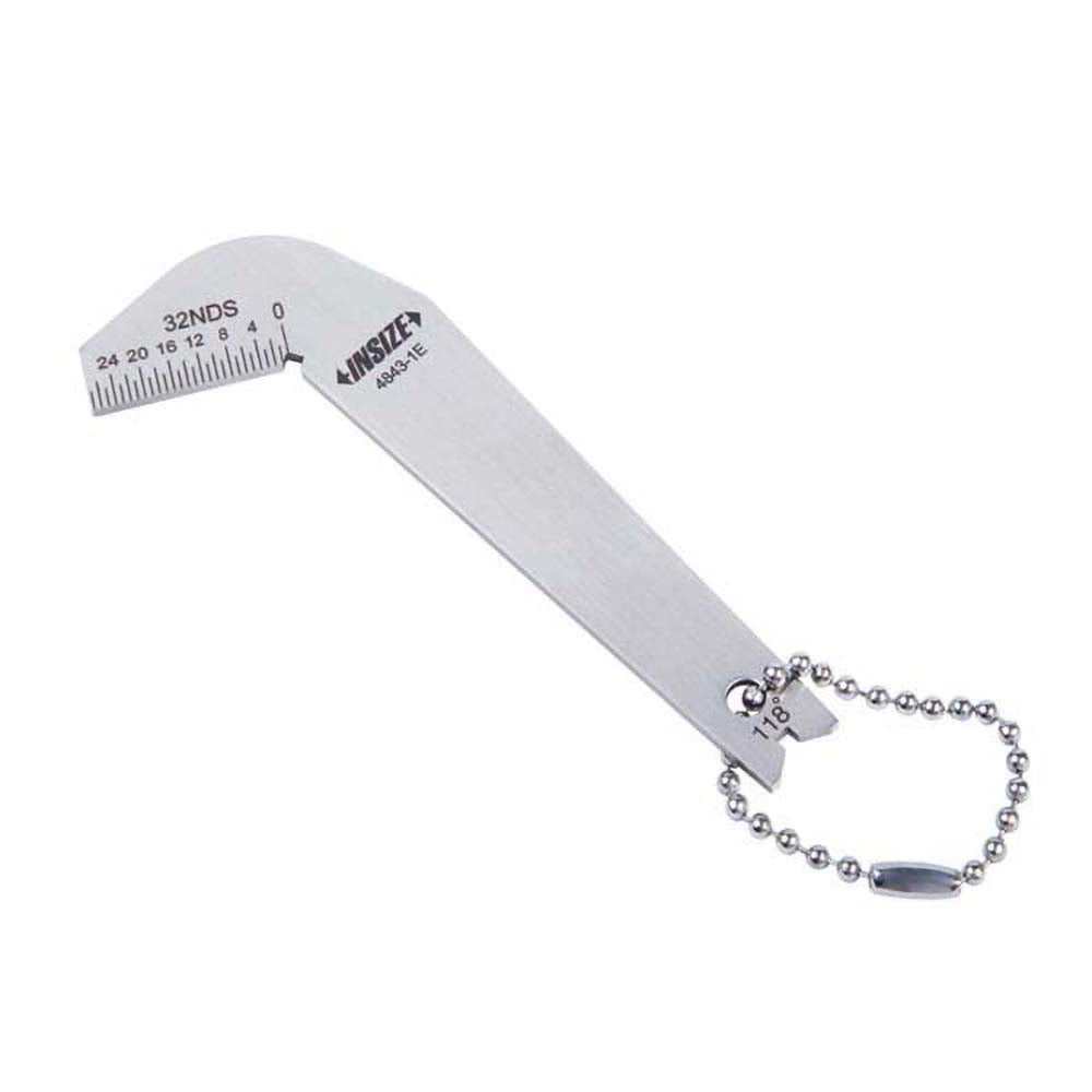 Insize USA LLC 4843-1E Drill Point Gages; Head Material: Stainless Steel; Bevel Angle: 118.00; Includes Ruler: Yes; UNSPSC Code: 41111600
