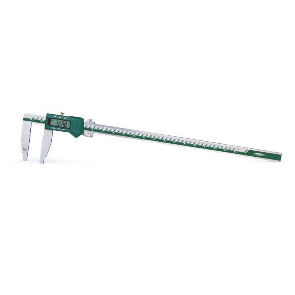 Insize USA LLC 1106-601 Electronic Caliper: 600.00 mm/24", ±0.0100 mm/±0.0005" Resolution, ±0.05 mm/±0.0020" Accuracy, Data Output, Stainless Steel Jaws