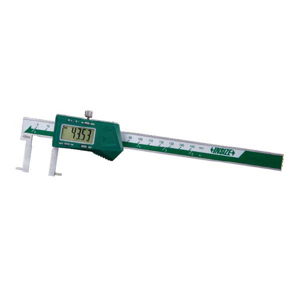 Insize USA LLC 1121-150A Electronic Caliper: 150.00 mm/6", ±0.0100 mm/±0.0005" Resolution, ±0.04 mm/±0.0016" Accuracy, Data Output, Stainless Steel Jaws