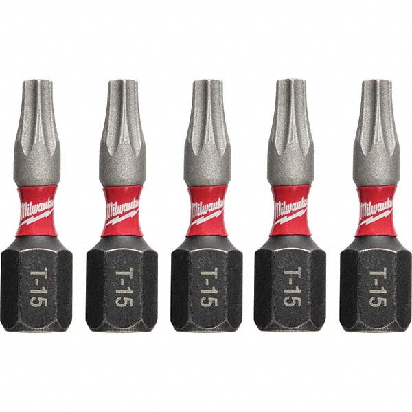 Milwaukee Tool 48-32-4628 SHOCKWAVE Impact Duty 1" TORX T15 Insert Bit, 5-Pack