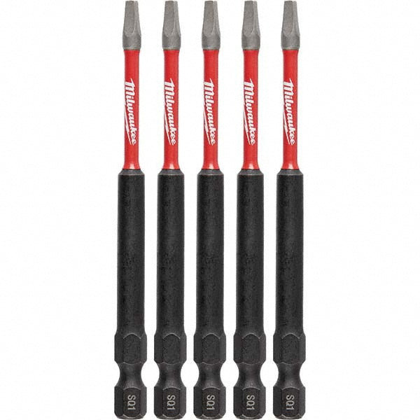 Milwaukee Tool 48-32-4575 SHOCKWAVE Impact Duty 3-/12" Square Recess #1 Power Bit, 5-Pack