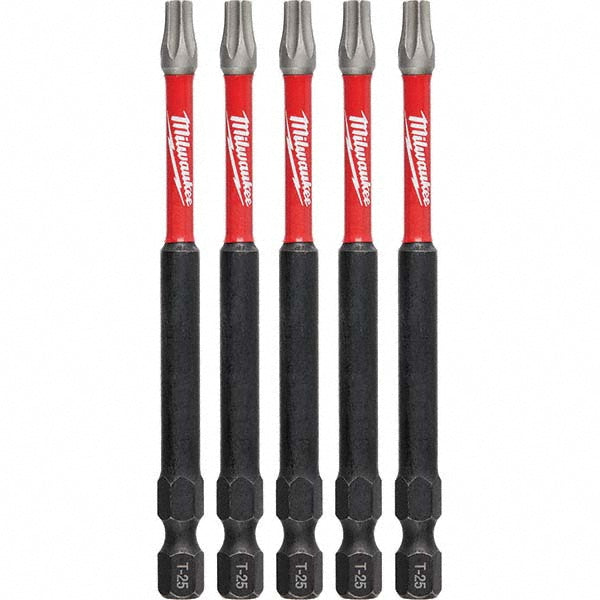 Milwaukee Tool 48-32-4579 SHOCKWAVE Impact Duty 3-1/2" TORX T25 Power Bit, 5-Pack