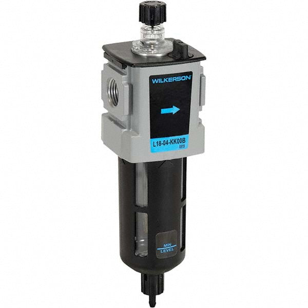 Wilkerson L18-03-KK00B Standard Compressed Air Lubricator: 3/8" Port, NPT Ends, 90 CFM
