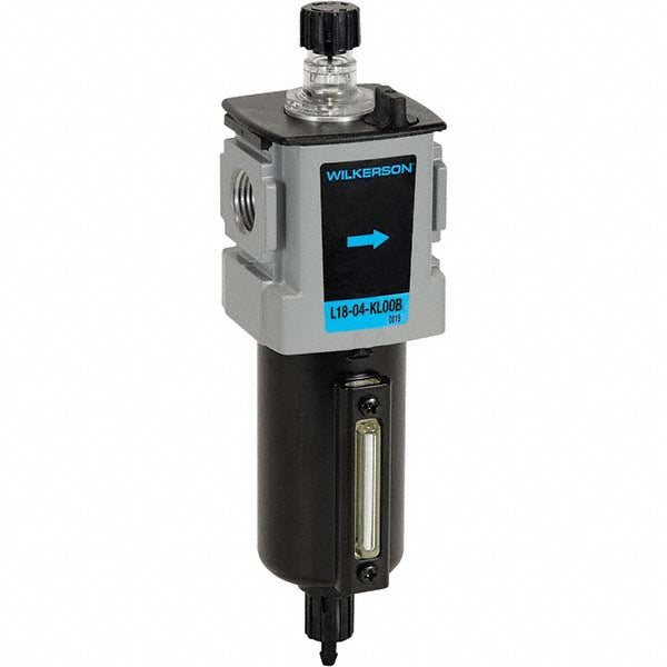 Wilkerson L18-02-KL00B Standard Compressed Air Lubricator: 1/4" Port, NPT Ends, 88 CFM