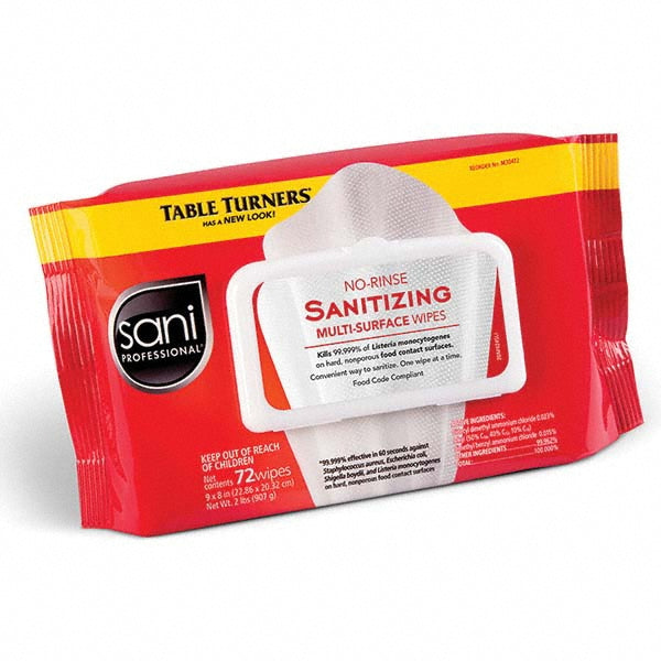 Sani Professional M30472 No Rinse Sanitizing Multi-Surface Wipes, Center Pull Pouch, White
