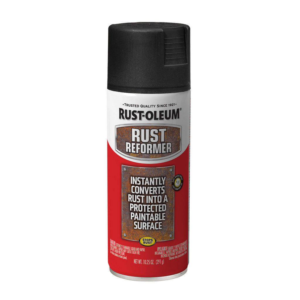 Rust-Oleum 248658 Automotive Rust Reformer Spray Paint, Black, Flat, 10.25 oz