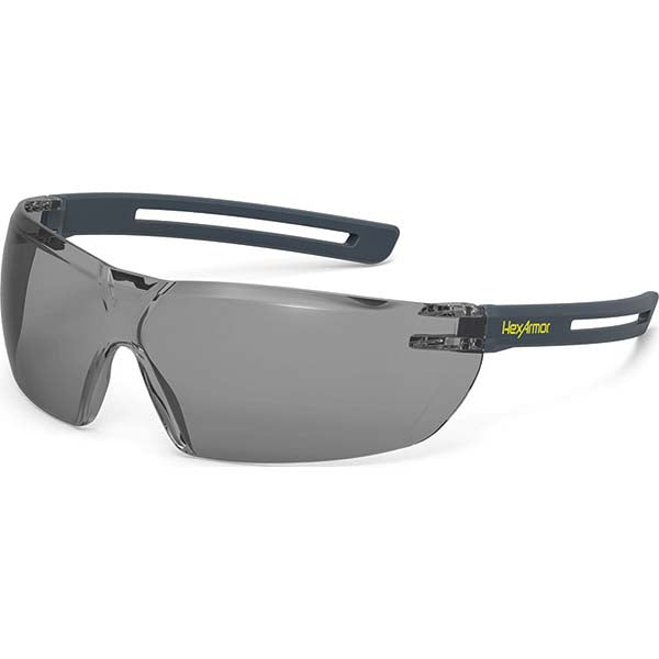 HexArmor 11-22002-02 Safety Glasses: Anti-Fog & Scratch-Resistant, Polycarbonate, Gray Lenses, Frameless