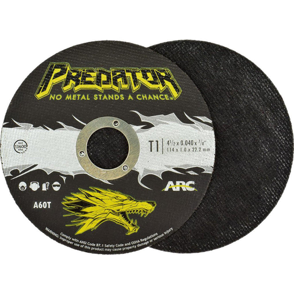 ARC Abrasives 945047805W Cut-Off Wheel: Type 1, 4-1/2 Dia, 1/25" Thick, 7/8" Hole, Ceramic Alumina