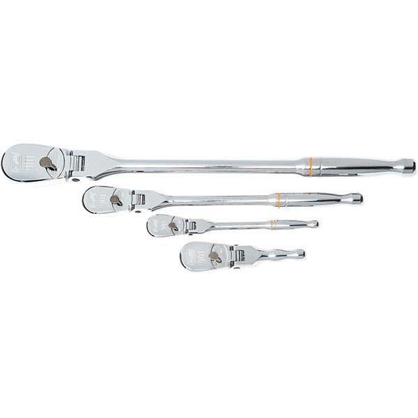GEARWRENCH 81230T 4 Pc. 1/4", 3/8" & 1/2" Drive 90-Tooth Flex Head Teardrop Ratchet Set