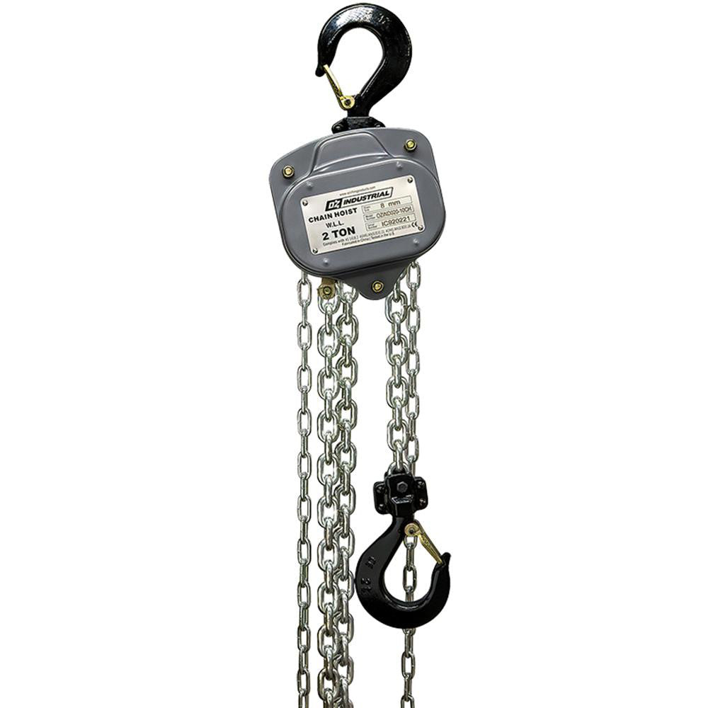 OZ Lifting Products OZIND025-10CH Manual Hand Chain Hoist: 500 lb Capacity