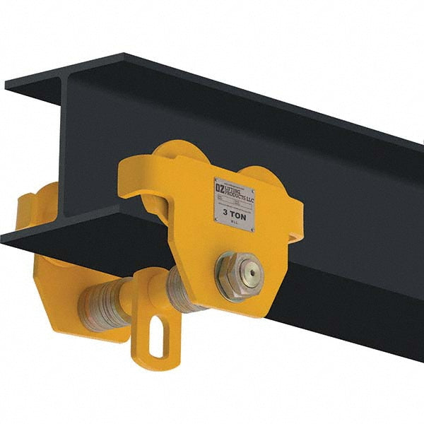 OZ Lifting Products OZ3PBT Trolleys; Type: Beam; Maximum Flange Width: 12 (Inch); Maximum Flange Width (Decimal Inch): 12.0000; Minimum Flange Width (Decimal Inch): 4.0000; Minimum Flange Width: 4 (Inch); Minimum Radius (Inch): 4.2600