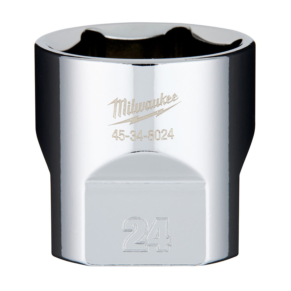 Milwaukee Tool 45-34-8024 24 mm 3/8" Drive, 6-Point Socket with FOUR FLAT Sides