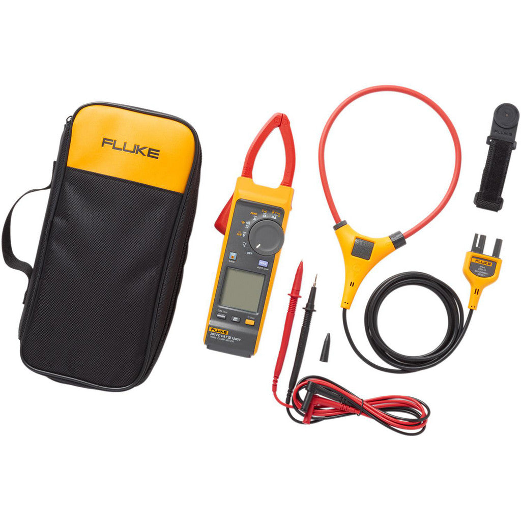 Fluke FLUKE-393 FC Clamp Meter: Thin, 1.4" Jaw, True RMS, 2500 AC Amp, 1000 DC Amp, 1000 VAC, 1500 VDC