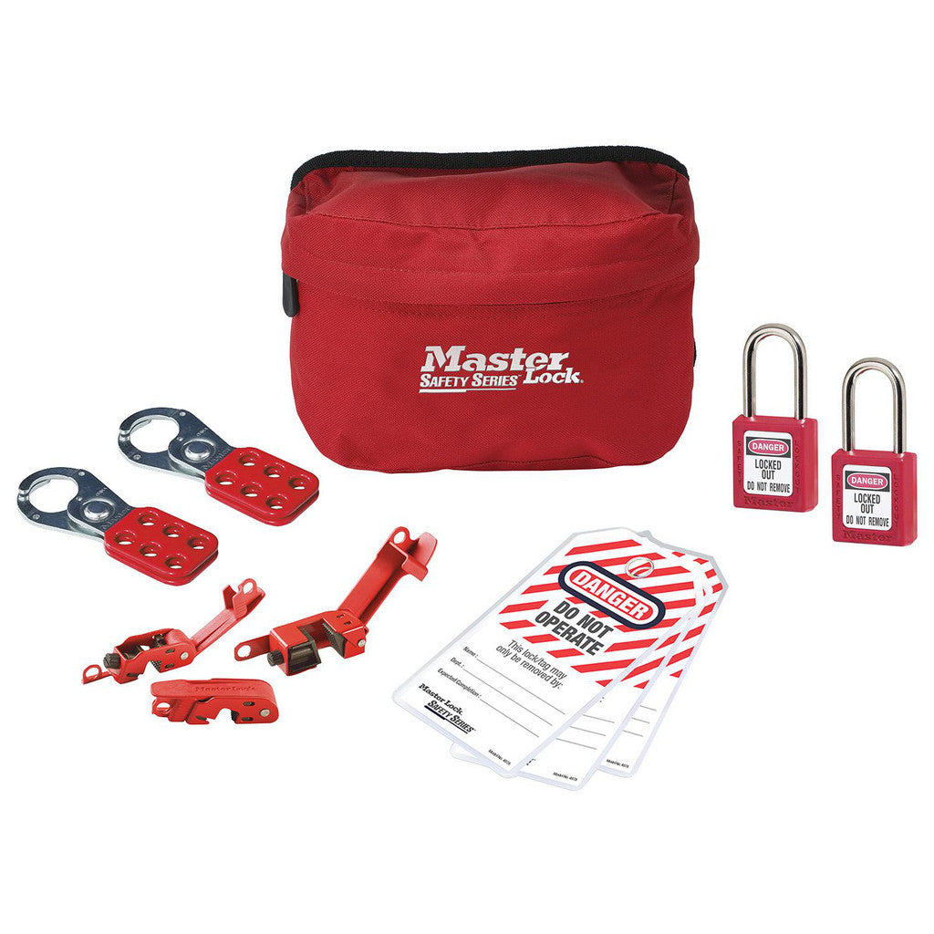 Master Lock S1010E410KABAS Portable Lockout Kits; Type: Electrical Lockout Kit; Container Type: Pouch; Number of Padlocks Included: 2; Key Type: Keyed Alike