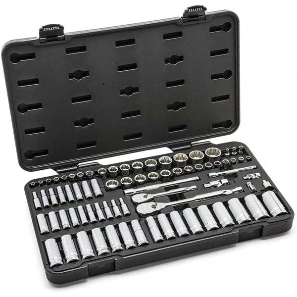 GEARWRENCH 80948 76 Pc, 1/4" & 3/8" Drive, 12-Point, Standard & Deep, SAE & Metric Mechanics Tool Set
