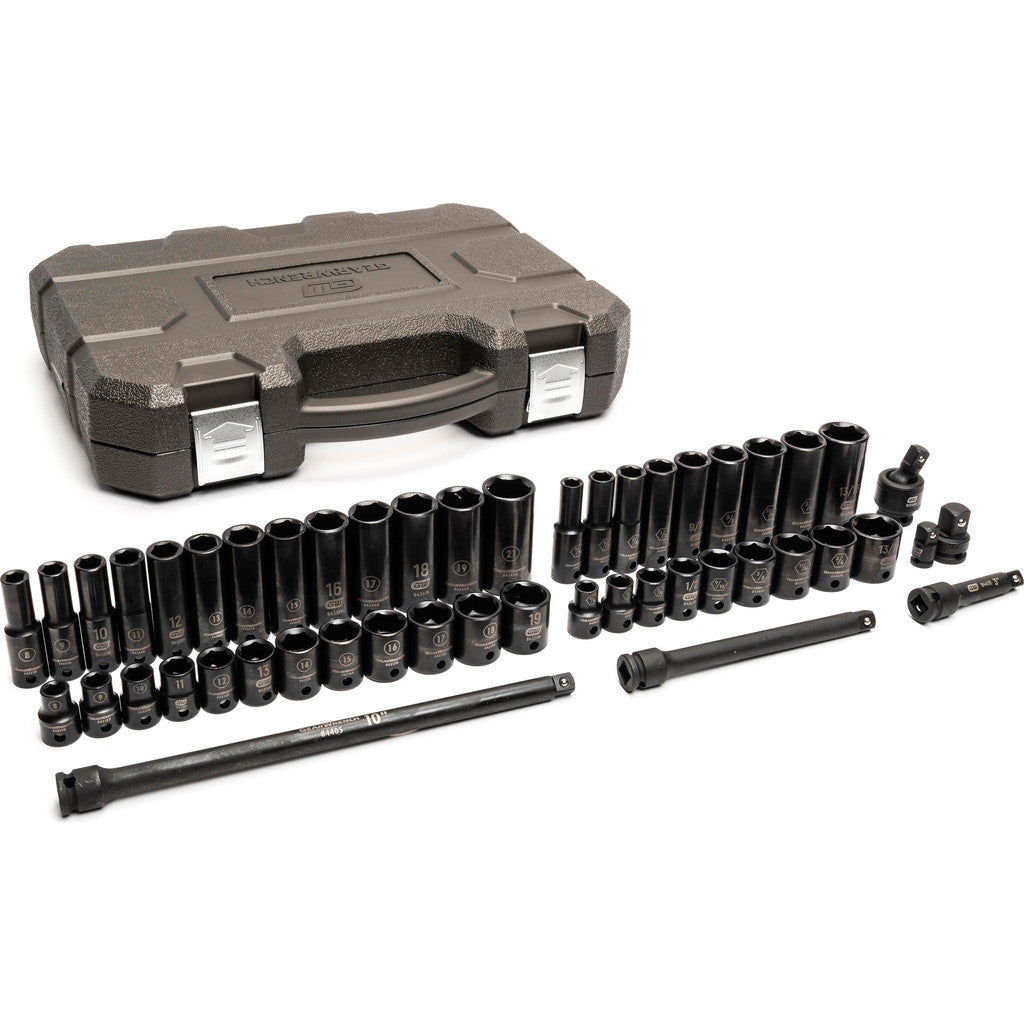 GEARWRENCH 86533 Socket Set: Deep Impact Standard, 49 Pc, 3/8" Drive