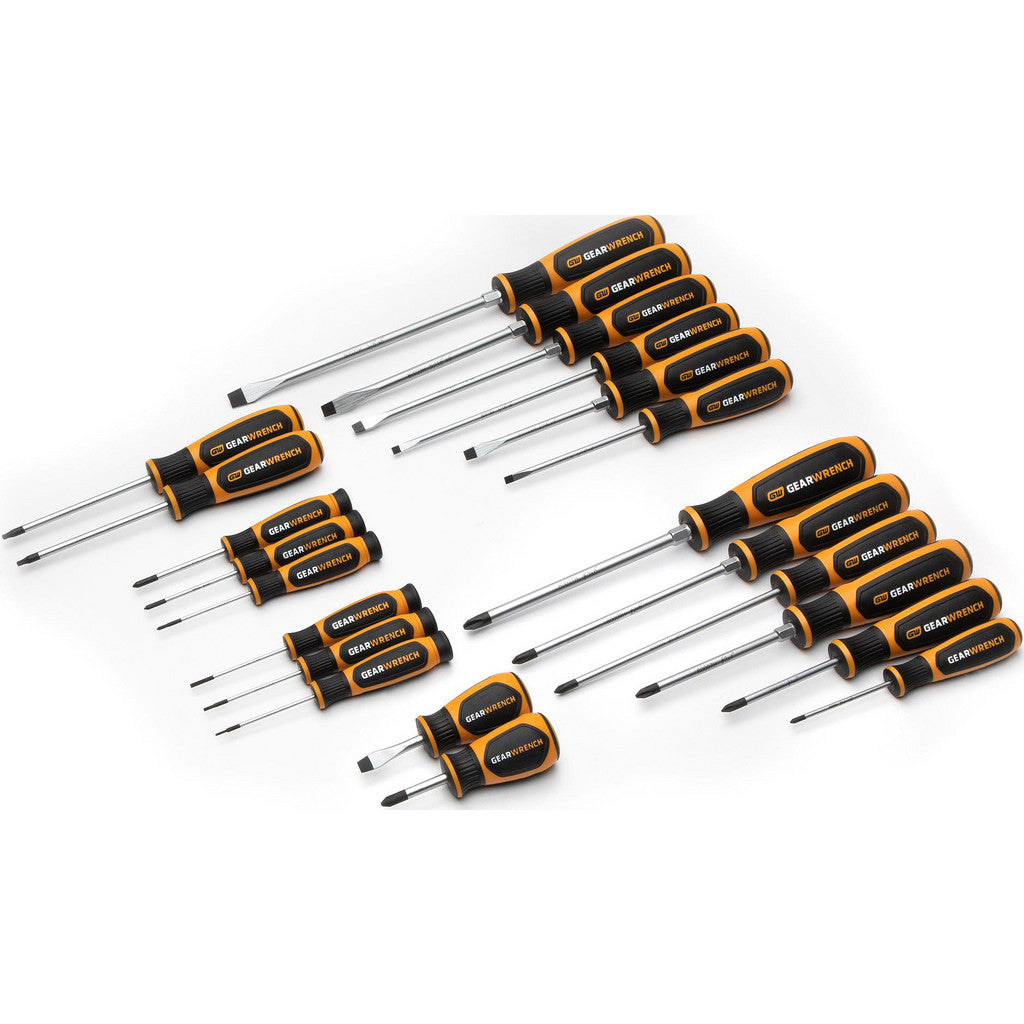 GEARWRENCH 86537 Screwdriver Set: 22 Pc, Philips, Slotted, Torx & Stubby