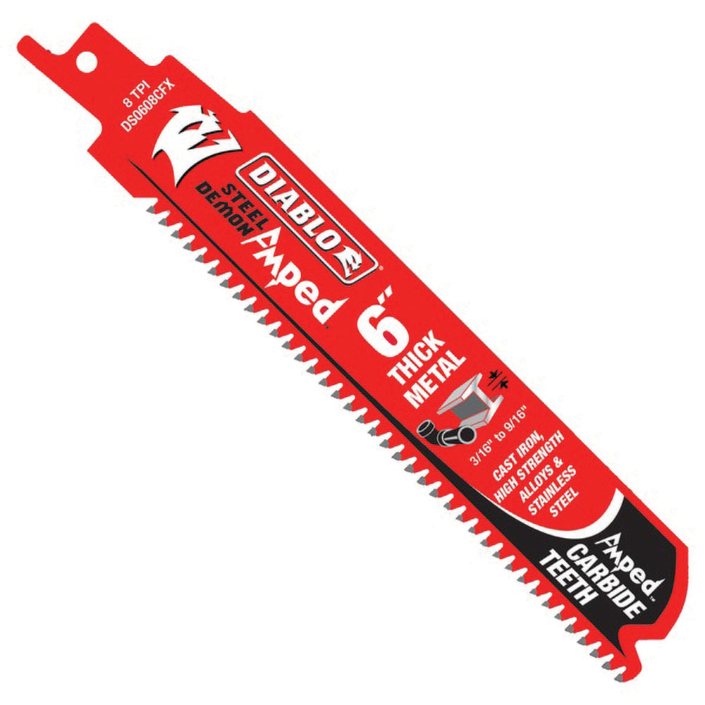 DIABLO DS0608CFA3 Reciprocating Saw Blade: Solid Carbide & Carbon Steel